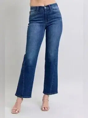 ZARA Judy Blue Side Seam Straight Jeans with Pockets